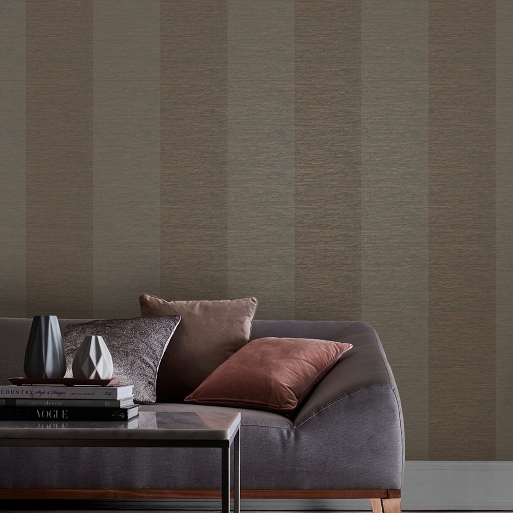 Atelier Stripe Wallpaper 107867 by Graham & Brown in Bronze Brown